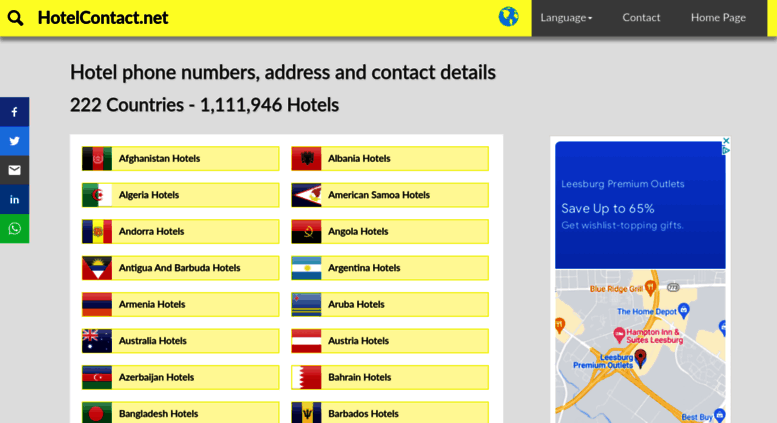 Access hotelcontact.net. Hotel telephone numbers, hotel addresses and hotel contact numbers