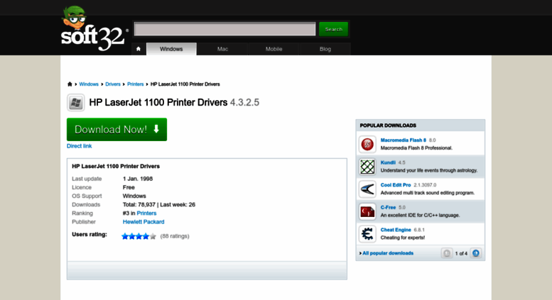printer hp laserjet 1100 driver free download