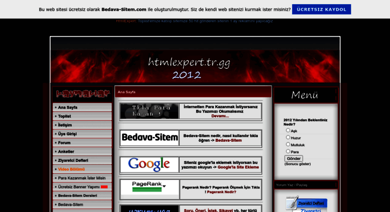 Access htmlexpert.tr.gg. HTML | TOPLİST | TR.GG | BEDAVA SİTEM | TR.GG ...