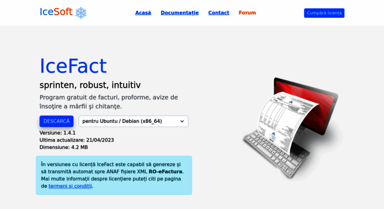 Access Icesoft Ro Icefact Program De Facturare Gratuit Pentru Linux Windows Si Macosx