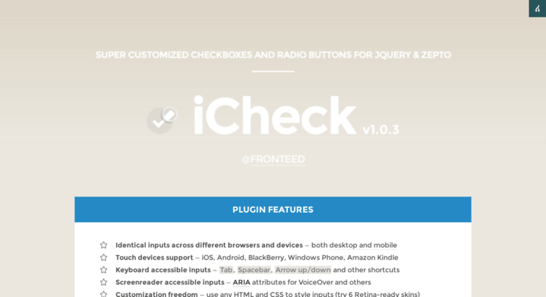 Access Icheck Fronteed Com Checkboxes And Radio Buttons Customization Jquery And Zepto Plugin