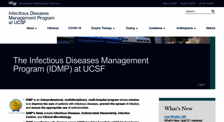 Access idmp.ucsf.edu. Home | Infectious Diseases Management Program at UCSF