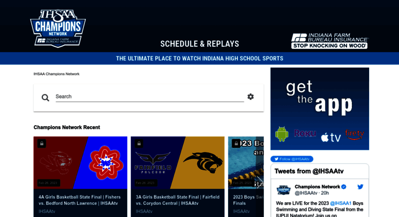 Access Ihsaatv.org. IHSAA Champions Network