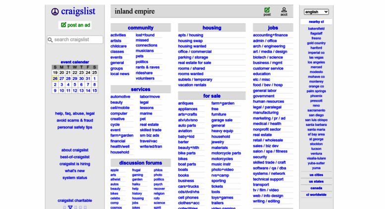 Access Inlandempire Craigslist Org Craigslist Inland Empire Ca