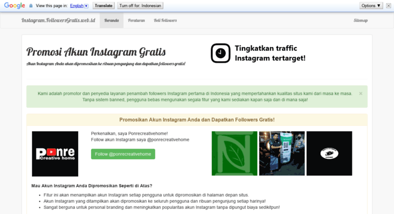 instagram followersgratis web id screenshot - indonesia instagram followers