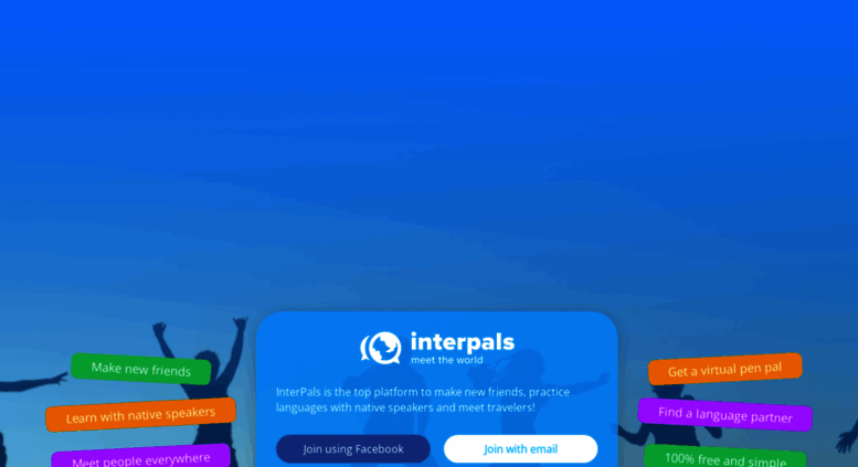 Access interpals.net. InterPals: Meet the World. Make friends, travel ...