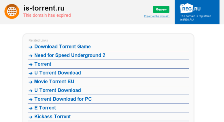 Access is-torrent.ru. is-torrent.ru domain has expired