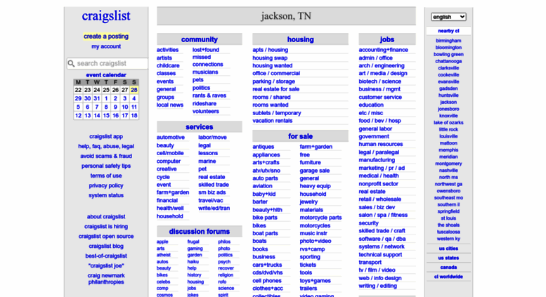 Access jacksontn.craigslist.org. craigslist: jackson, TN ...