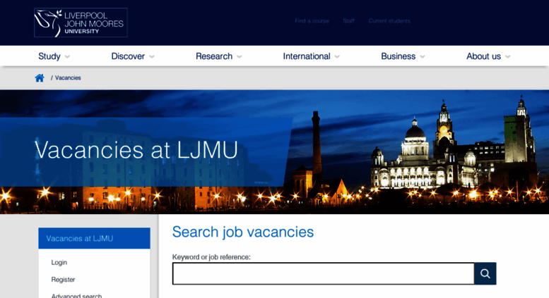 Access jobs.ljmu.ac.uk. Home Page