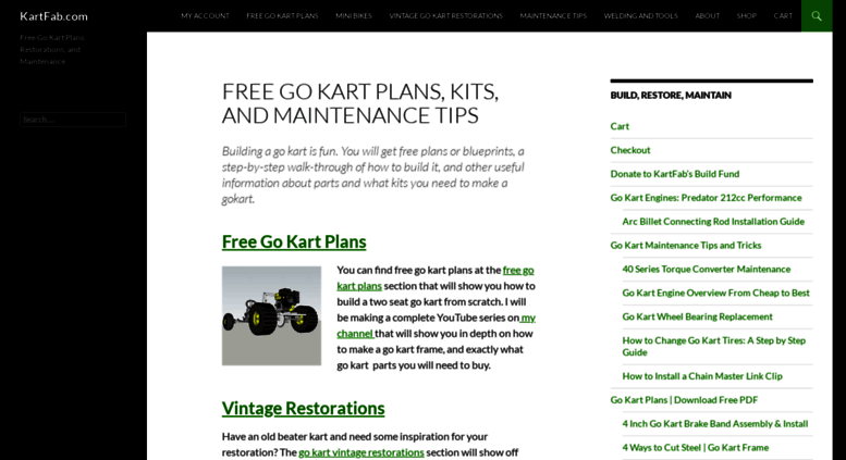 Access Kartfab Com Free Go Kart Plans Kits And Maintenance Tips