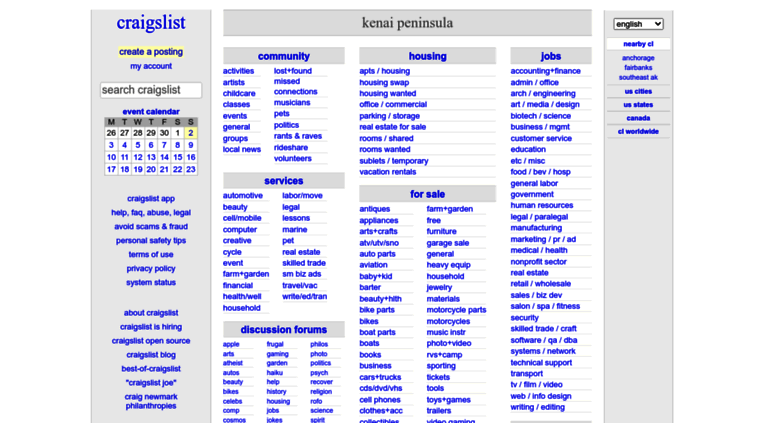 Access Kenai Craigslist Org Craigslist Kenai Peninsula Jobs