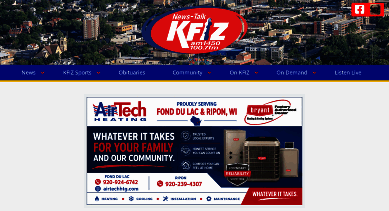 Access kfiz.com. KFIZ News - Talk 1450 AM Fond du Lac WI