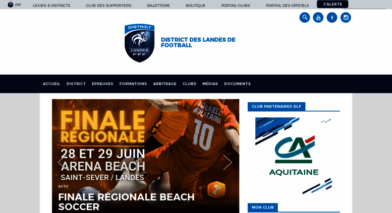 district landes football