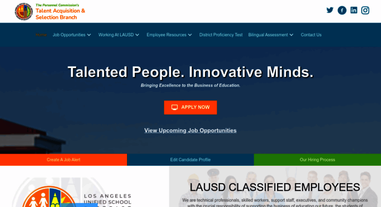 Access Lausdjobs Lausd Net Welcome To The Talent Acquisition Selection Branch Lausdemployment Org