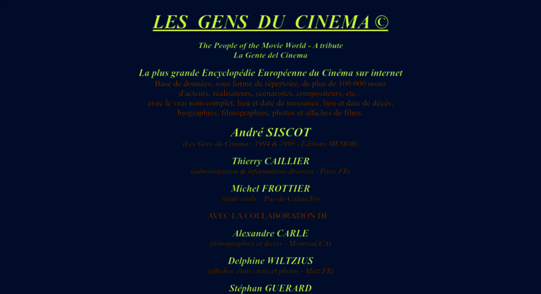 Access lesgensducinema.com. LES GENS DU CINEMA © Access lesgensducinema.com. LES GENS DU CINEMA ©