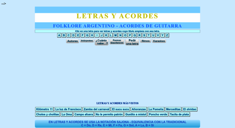 Access letra-de.blogspot.com.ar. Letras y acordes
