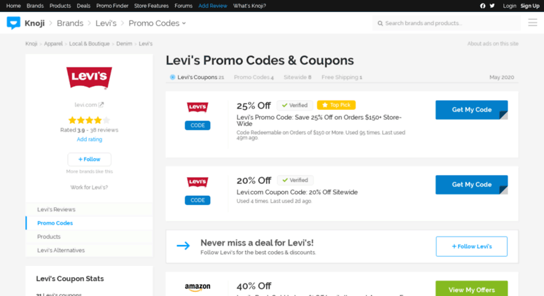 levi coupon in store