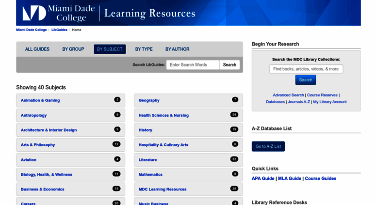 Access Libraryguides.mdc.edu. Home - LibGuides At Miami Dade College ...