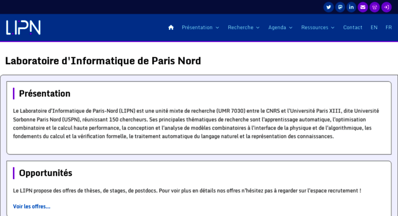 Access Lipn.univ-paris13.fr. LIPN – Northern Paris Computer Science Lab