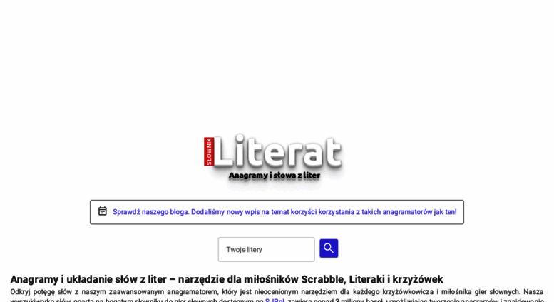 Access Literat Programpl Ułóż Słowa Z Liter Darmowa Wyszukiwarka