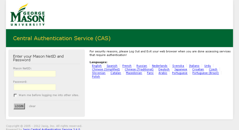 Access login.gmu.edu. Central Authentication Service (CAS) - CAS
