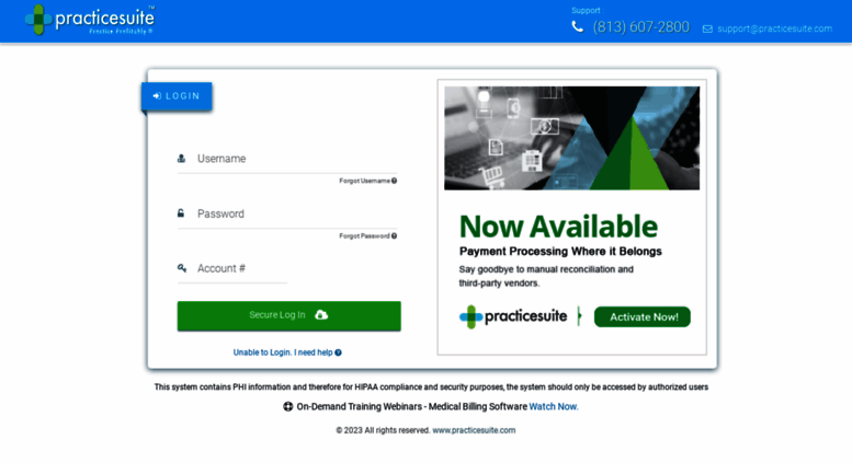 Access Login practicesuite PracticeSuite Secure Log In