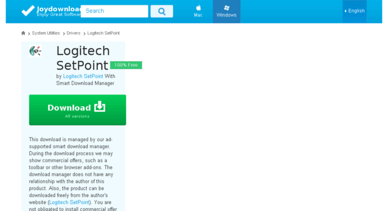download logitech setpoint windows 10