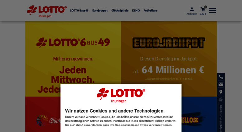 Access lotto-thueringen.de. LOTTO Thüringen