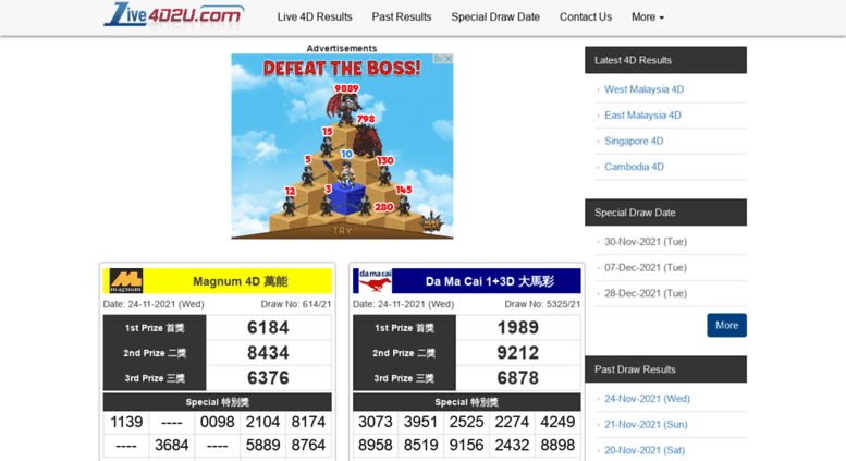 4d live keputusan Keputusan 4D