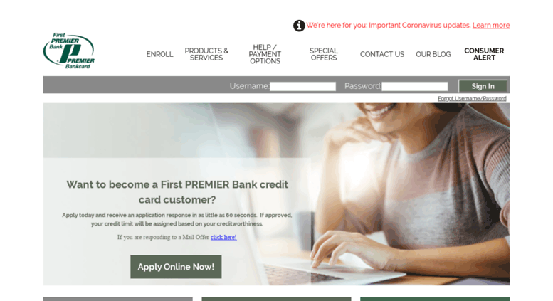 Access M Mypremiercreditcard Com Premier Bank Card Online Home