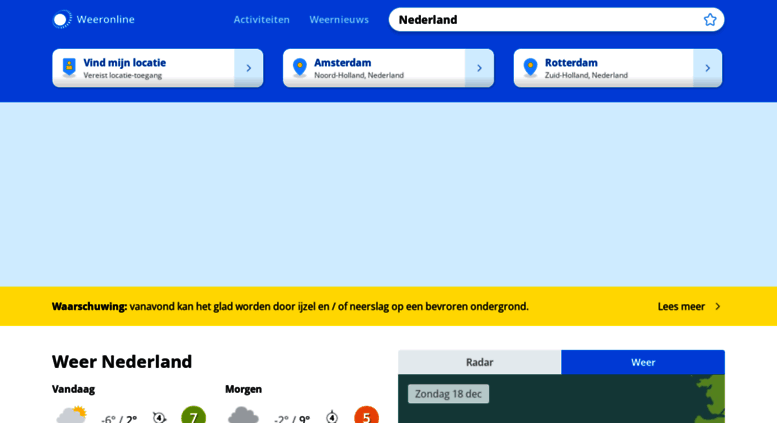 Access m.weeronline.nl. Weer, 14 daagse weersverwachting, buien radar ...