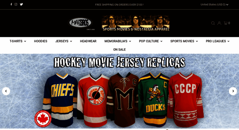 movie hockey jerseys