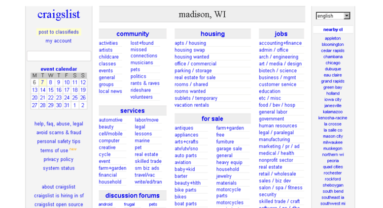 Access madison.en.craigslist.org. craigslist: madison, WI jobs