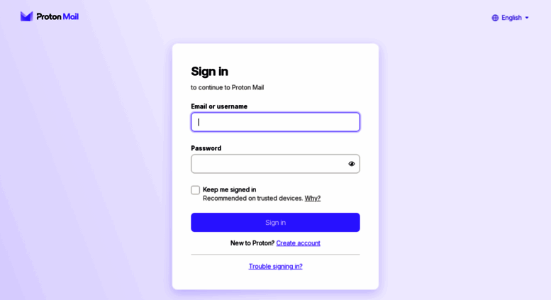 protonmail account login