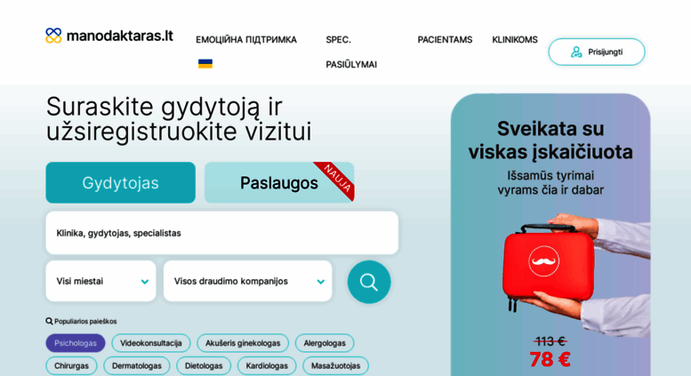 Registracija pas akiu gydytoja