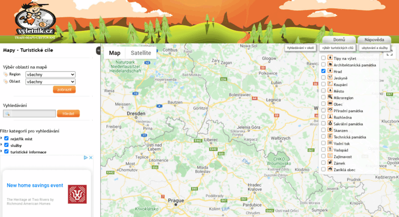 www mapa cr cz Access mapy.vyletnik.cz. Mapy   Turistická mapa ČR, mapy  www mapa cr cz