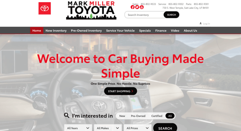 Access Markmiller Toyota Calls Mark Miller Dealer New