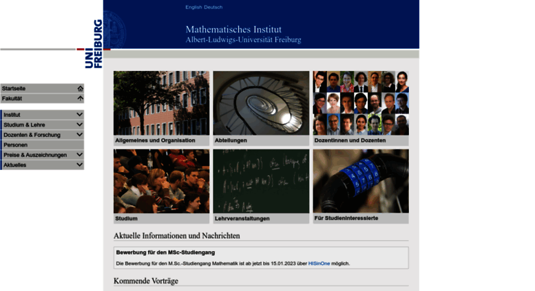 Access mathematik.unifreiburg.de. Mathematisches Institut