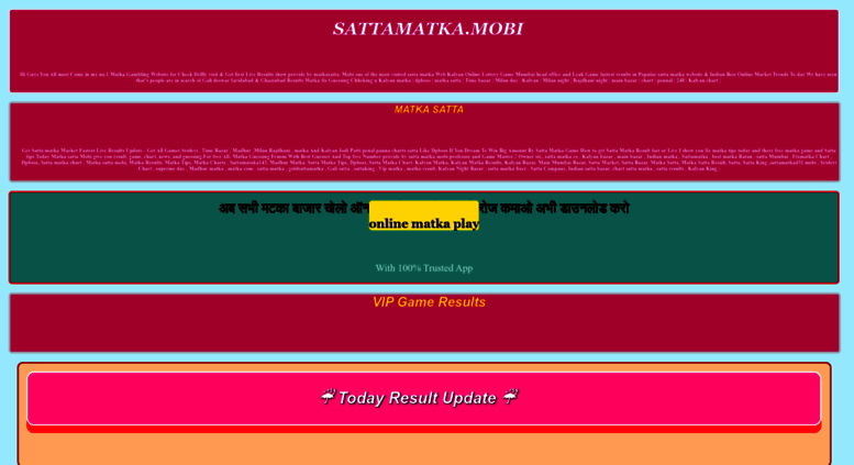 Access Matkasatta Mobi Satta King Sattaking Satta Bajar