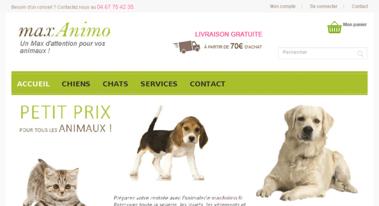 Access Maxanimofr Animalerie En Ligne Equipements Et