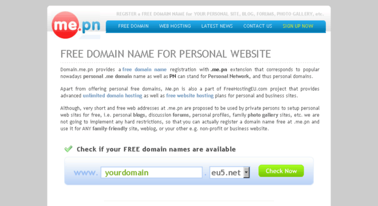 personal website free domain hosting