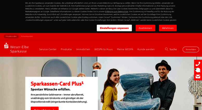 Access meine-ksk.de. Internet-Filiale - Weser-Elbe Sparkasse