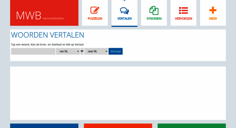 Access mijnwoordenboek.nl. Mijnwoordenboek | Vertalen