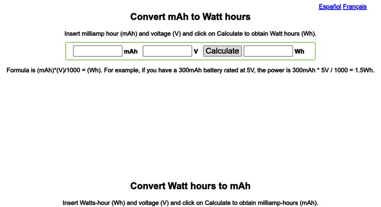 Access Milliamps Watts Appspot Com Convert Mah To Watt Hours