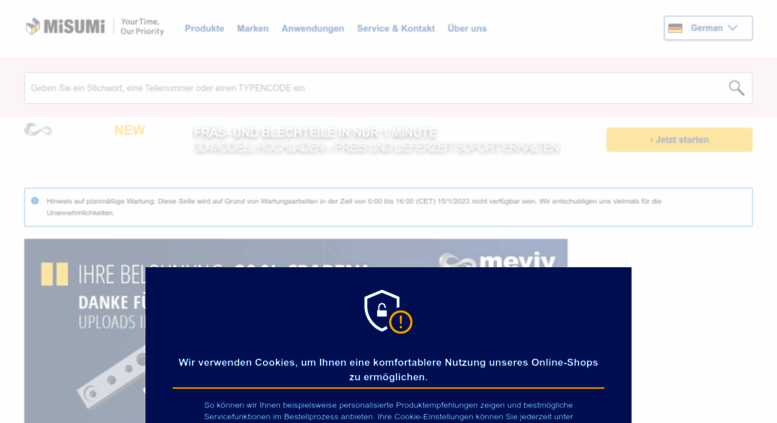 Access Misumi Europe Com Misumi Konfigurierbare Mechanische Komponenten Online Kaufen