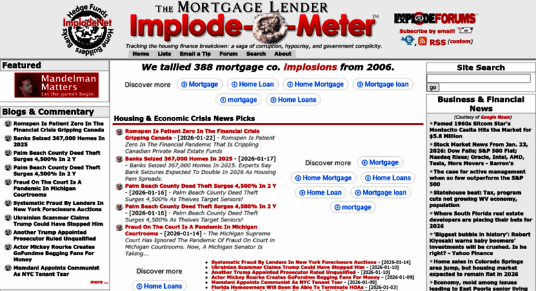 Access ml-implode.com. The Mortgage Lender Implode-O-Meter - tracking ...