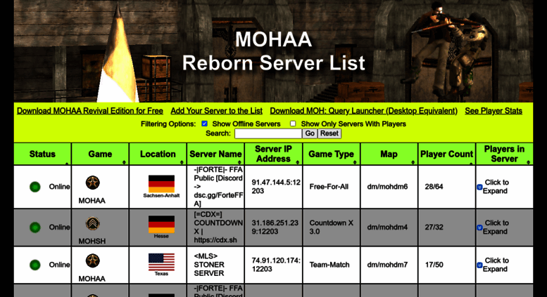 medal of honor allied assault server