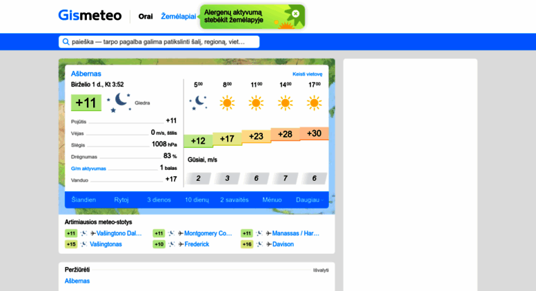 Gismeteo москва карта