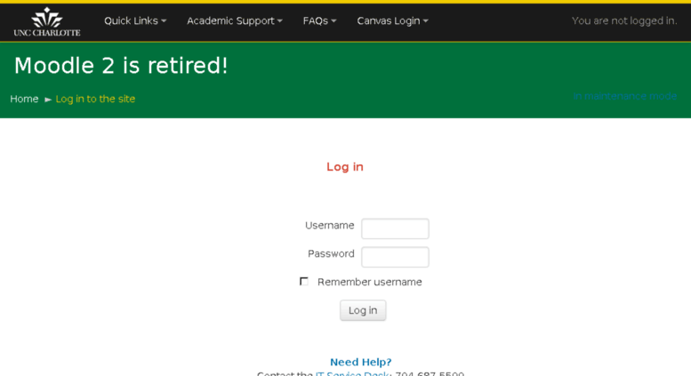 Access Moodle2 uncc edu Moodle 2 Is Retired Log In To The Site In 