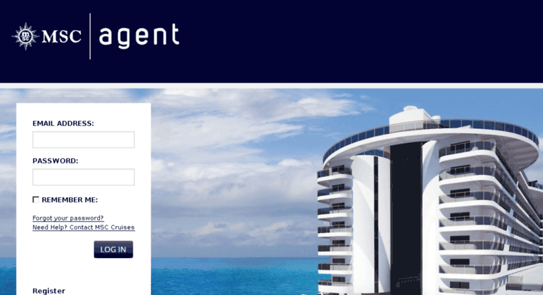 msc cruise travel agent log in